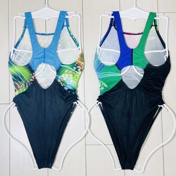 【レア】【うろこ】MIZUNO マイティライン ハイレグ 競泳水着 26【2着セット】ミズノ女子競泳水着S☆マイティラインうろこ☆ハイレグ