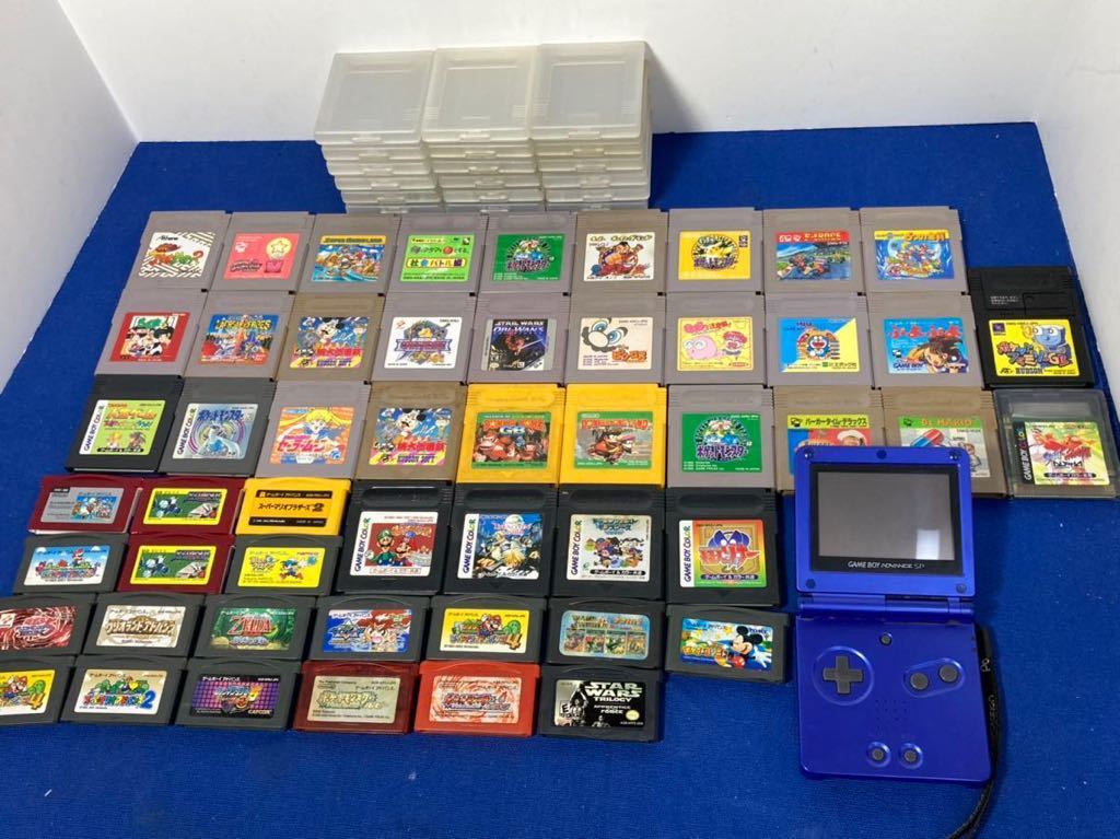 ZZ-21☆任天堂 ゲームボーイアドバンスSP+ソフトまとめて52本セット 