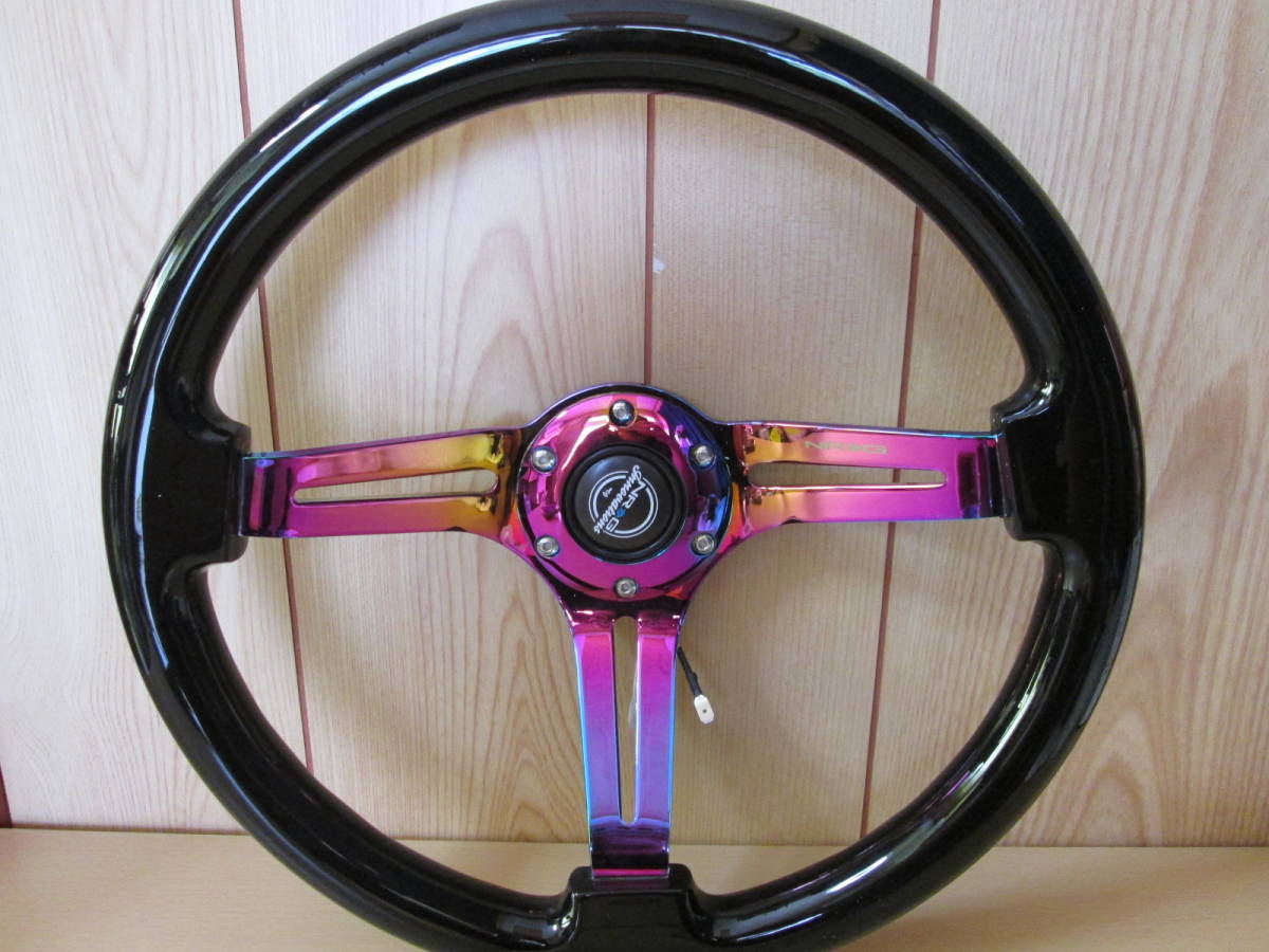 NRG RST-018BK-MC 強化ステアリング 木製 クロームスポーク NRG RST