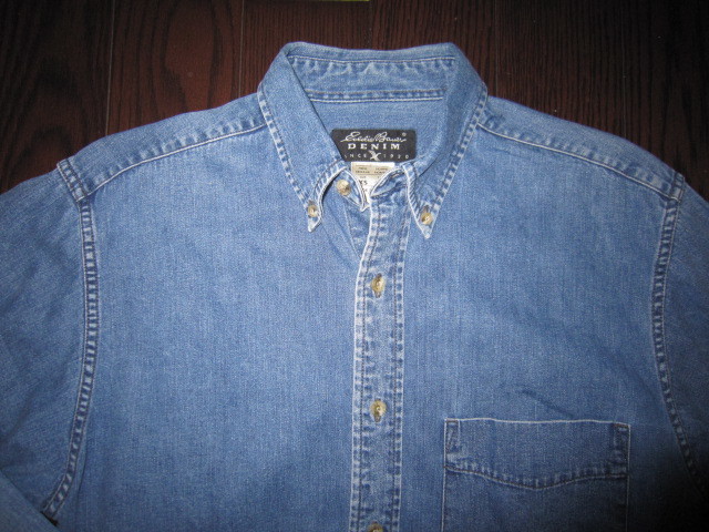 良品 エディバウアーデニム Eddie Bauer Denim デニムbdシャツ メンズ M程度 肩幅48身幅54着丈80袖丈58 男性用 売買されたオークション情報 Yahooの商品情報をアーカイブ公開 オークファン Aucfan Com