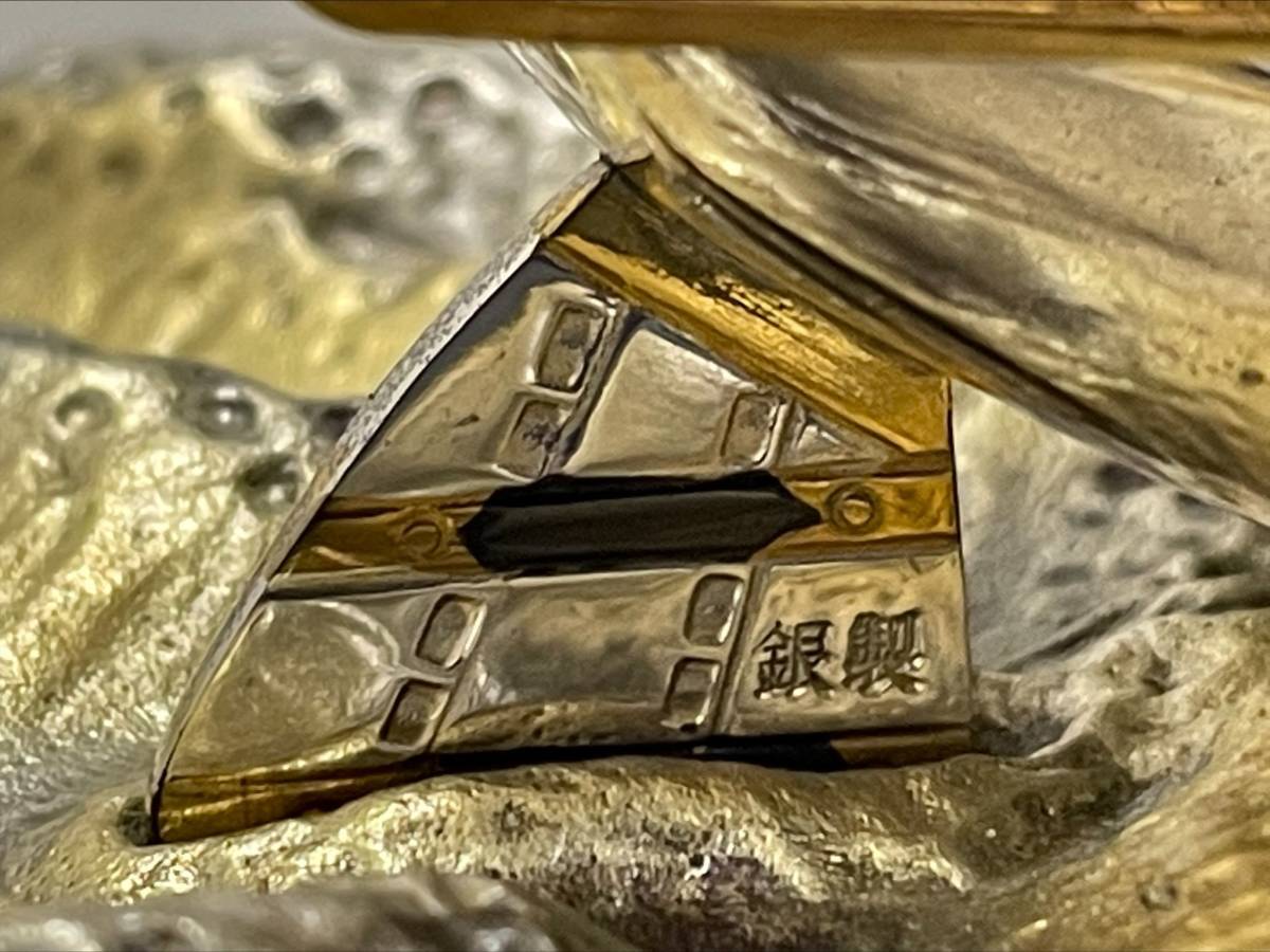 AH1269 宝船 小島恵雲 銀製 台座込み930g 小島製作所 ガラスケース・箱