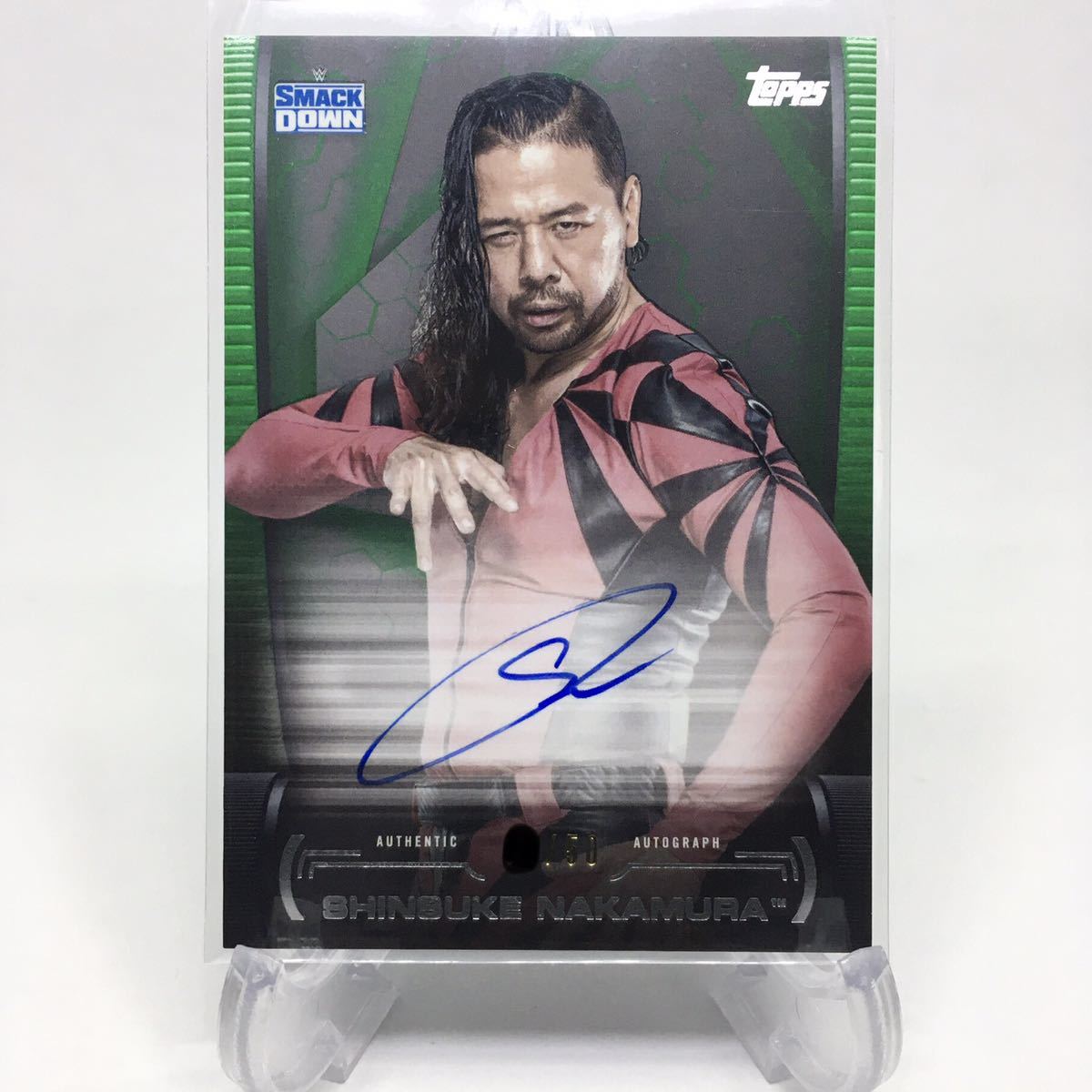 1円スタート☆限定50枚☆直筆サイン☆中邑真輔☆ 2021 Topps WWE