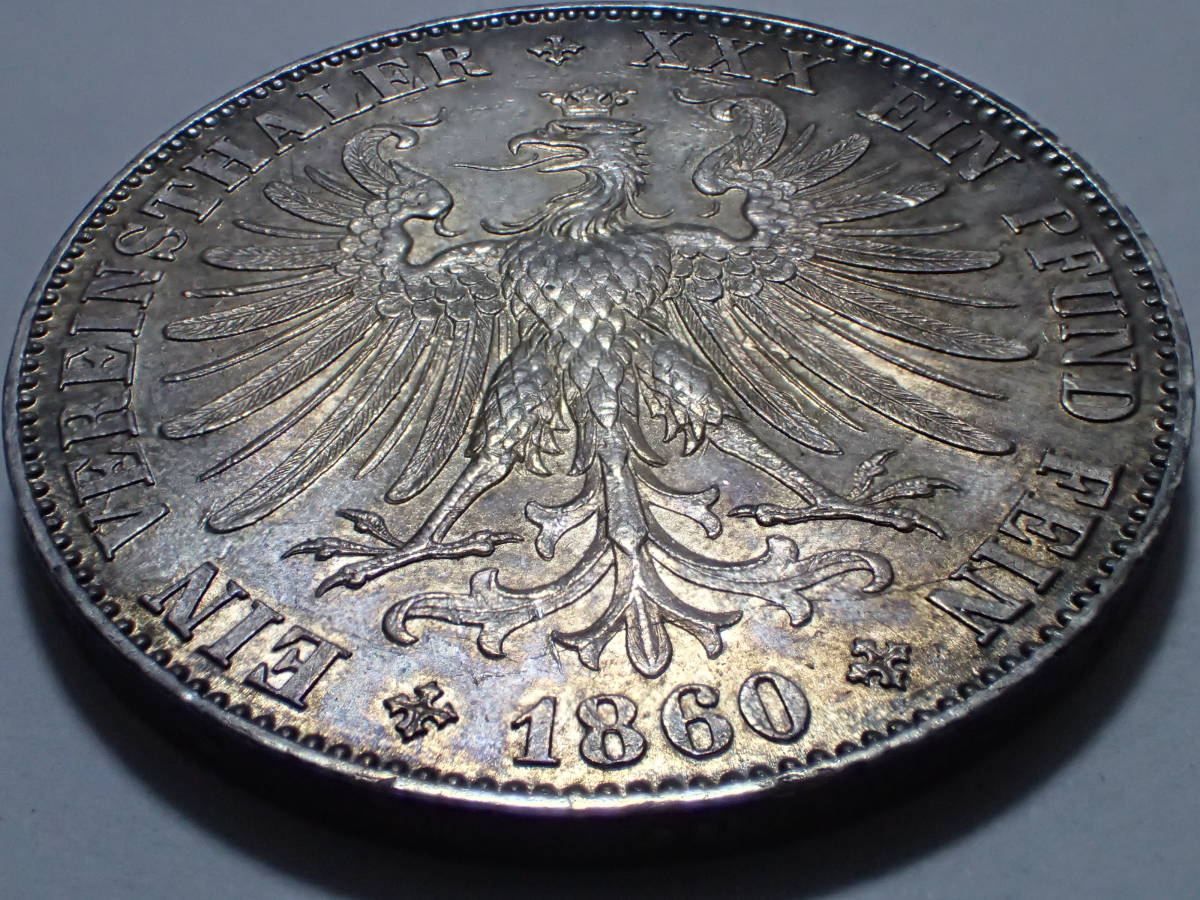 1860年 ドイツ フランクフルト フランコニア女神像 銀貨 NGC MS62