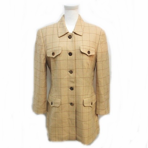 新品 タグ付き ESCADA エスカーダ キャメル100% ロング コート 茶
