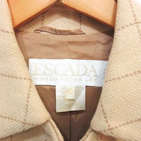 新品 タグ付き ESCADA エスカーダ キャメル100% ロング コート 茶