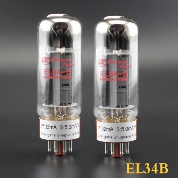 2個曙光 EL34B (6CA7-Z 、 6CA7-T 、 WE6CA7) マッチドペアアンプ