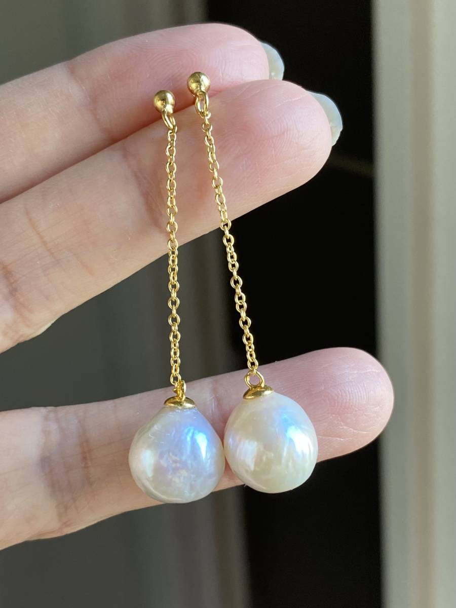 照り照り大珠バロック真珠　アメリカンピアス 特売