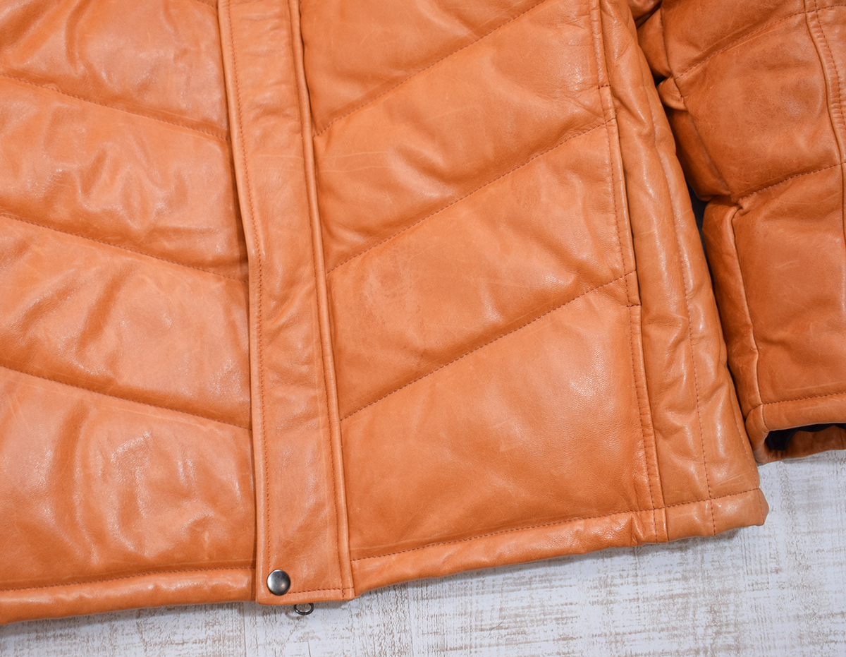美品☆ SCHAFFEN シャッフェン 高品質ダウン90％ 羊革 ラムレザー 