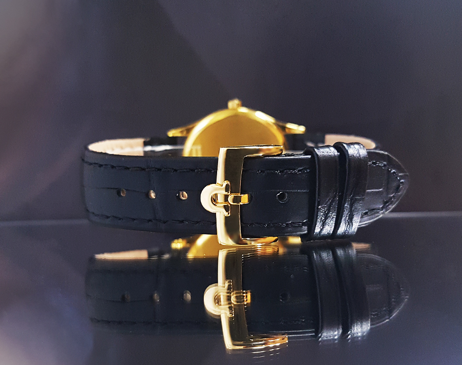OMEGA】オメガデビル18K-GP☆希少!黒文字盤☆メンズ腕時計【新品仕上げ