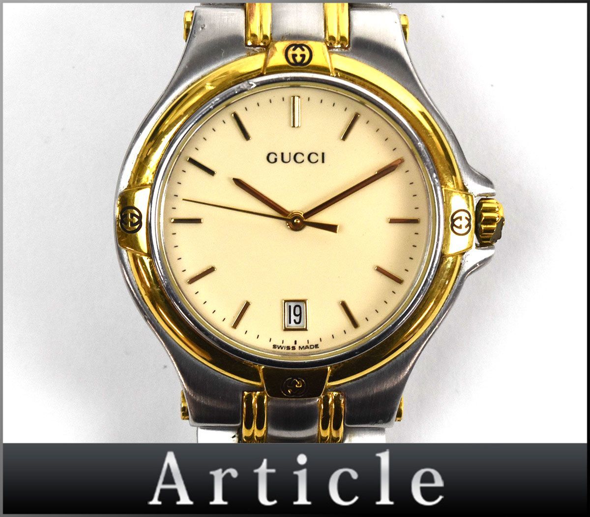 118464□動作確認済 GUCCI グッチ メンズウォッチ 腕時計 クォーツ 