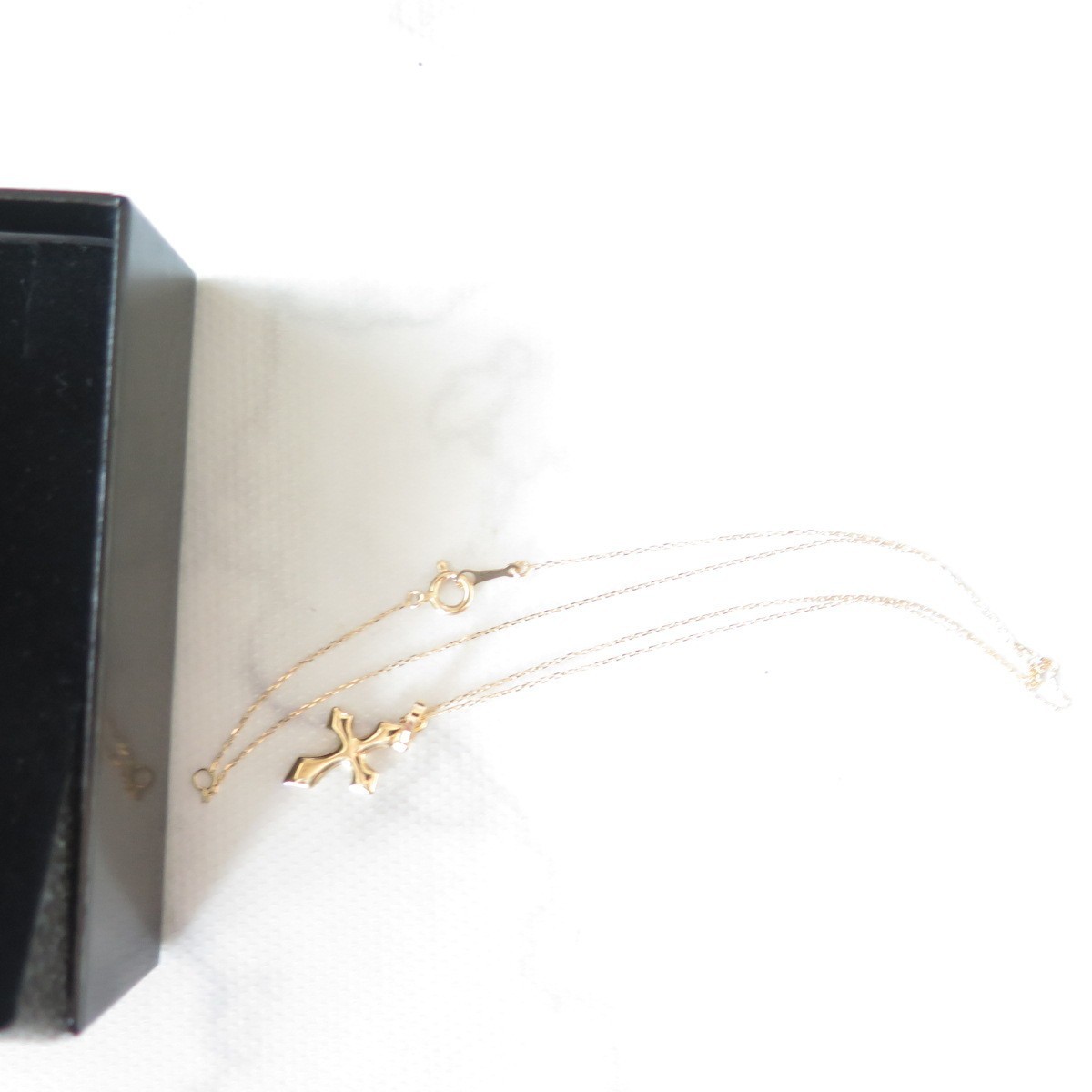 ◇K18/18金 クロスネックレス 1.01g/40㎝ トップ2.3㎝ 金品位750/1000