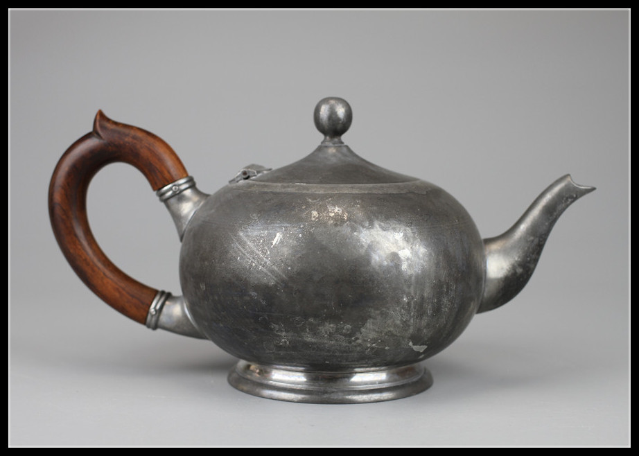 桃】煎茶道具：古錫茶托 其の28