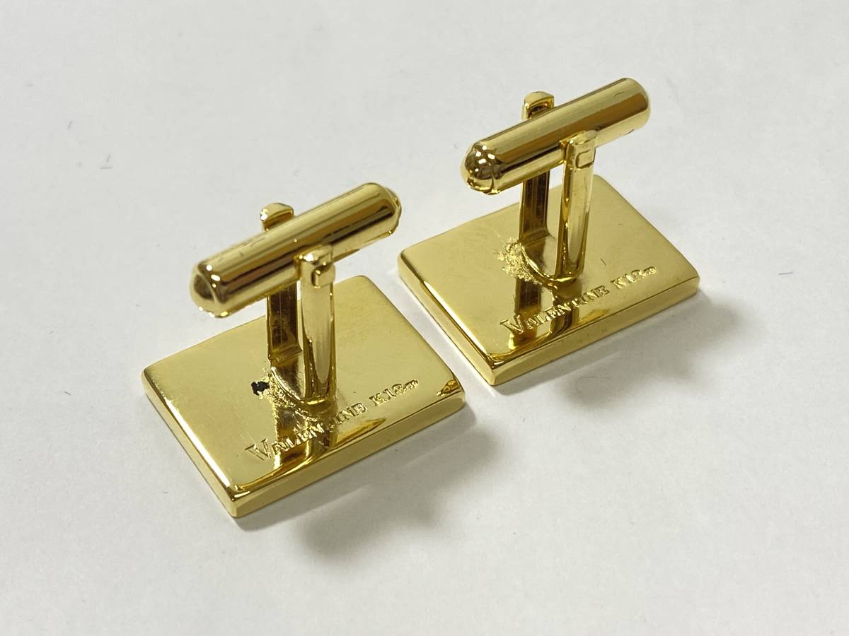 美品☆VALENTINE/バレンタイン K18GP 4点セット カフス ネクタイピン 