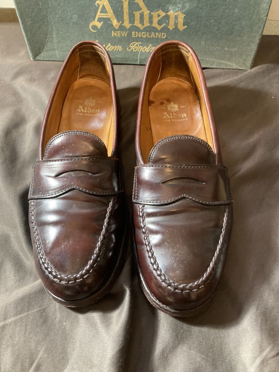 美品ALDEN オールデン バーガンディ コードバン コインローファー 8D  