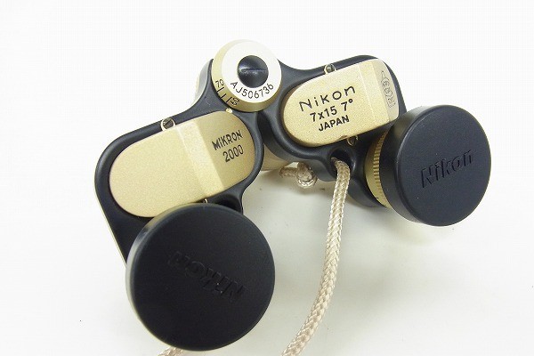 F028-Y12-906 NIKON ニコン MIKRON 2000 7×15 7° 2000年 限定モデル ゴールドカラー 双眼鏡 現状品③ - ニコン (カメラ、光学機器 7x15 ブラック 0