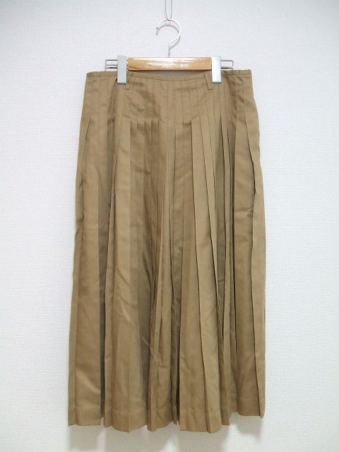 45R ギャバブルタイルのプリーツスカート ベージュツイード サイズ2 45R ギャバブルタイルのプリーツスカート ベージュツイード サイズ2