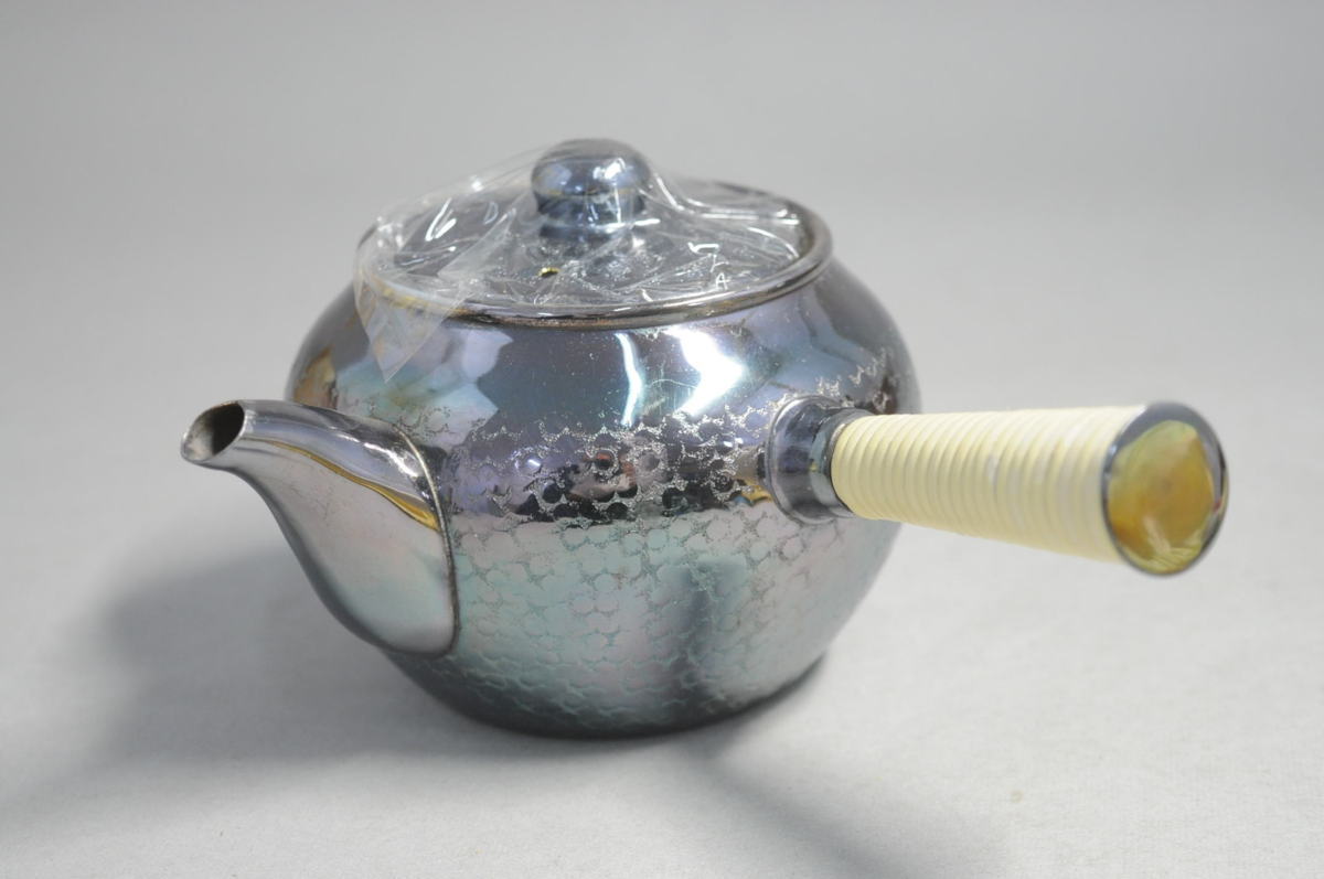 いぶし銀 銀川堂 茶器揃 黄銅 茶托 急須 茶器 共箱 茶道具 ☆銀川堂 鎚