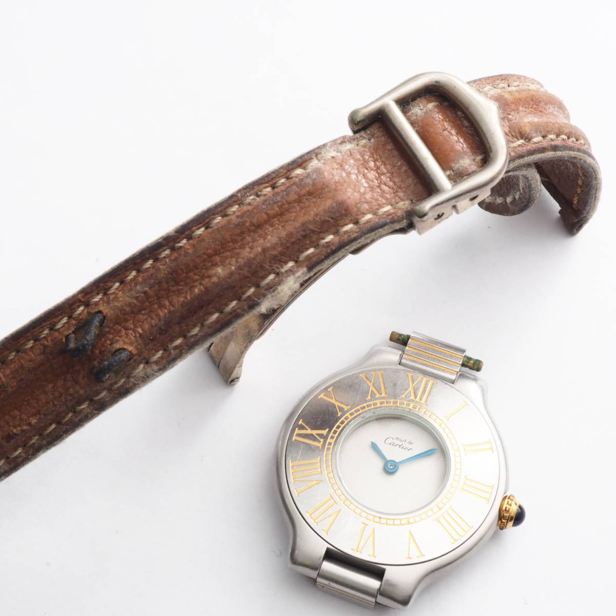【希少品】カルティエ マスト21 ヴァンティアン Cal，81 murt de Cartier シルバー×ゴールド クォーツ 腕時計[901072078]AX5