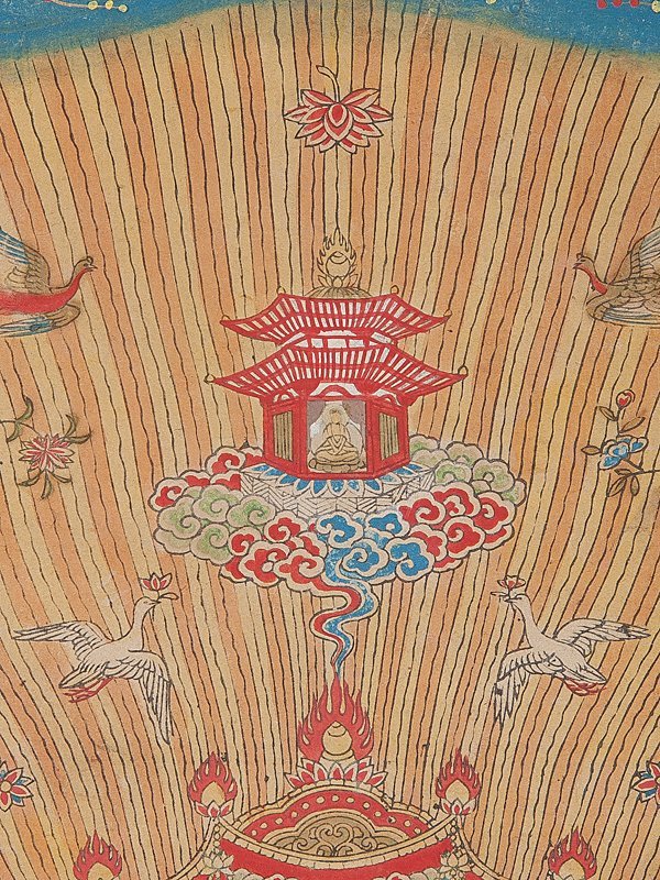 「仏説阿弥陀経変相図」嘉永元年東蝦夷地善光寺蔵版 木版画 1枚|仏画 仏教美術 木版画 「仏説阿弥陀経変相図」嘉永元年東蝦夷地善光寺