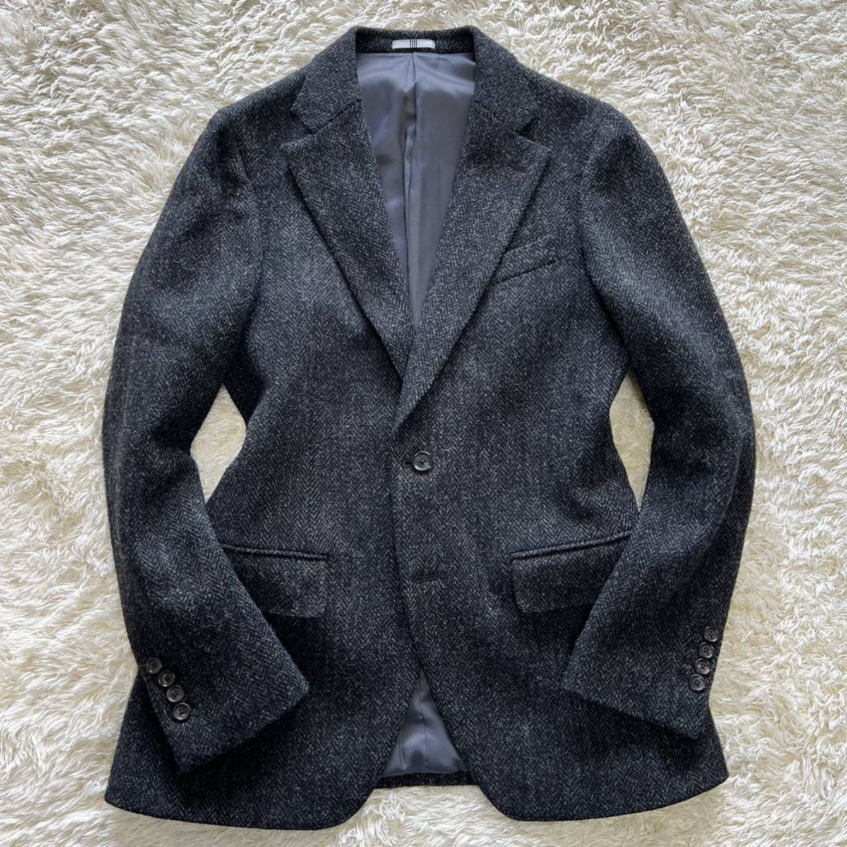 大人ビジカジニューヨーカー×ハリスツイード・ジャケット・灰