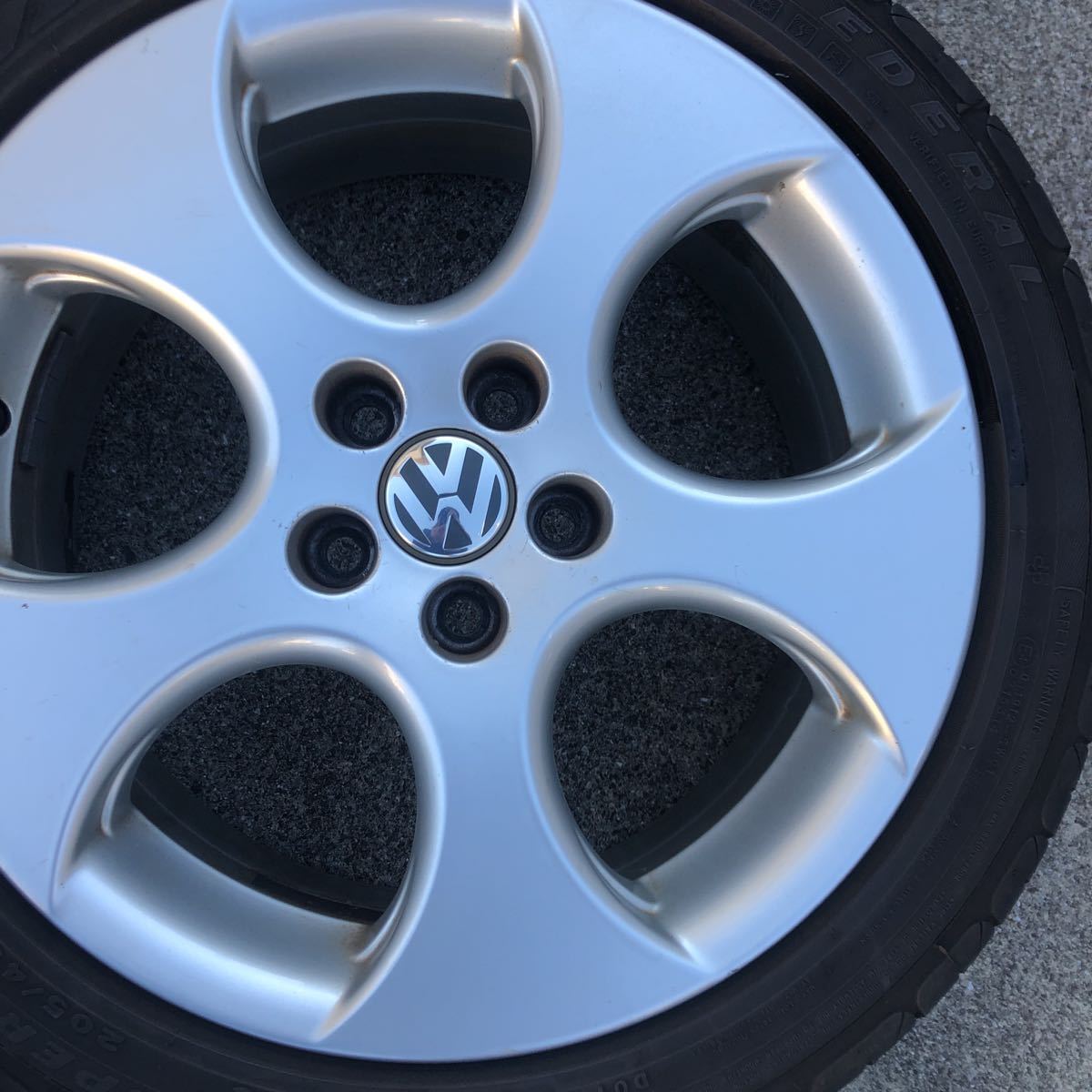 VW 純正 ポロ GTI 9NBJX 純正 4本セット アルミ ホイール タイヤ 205 