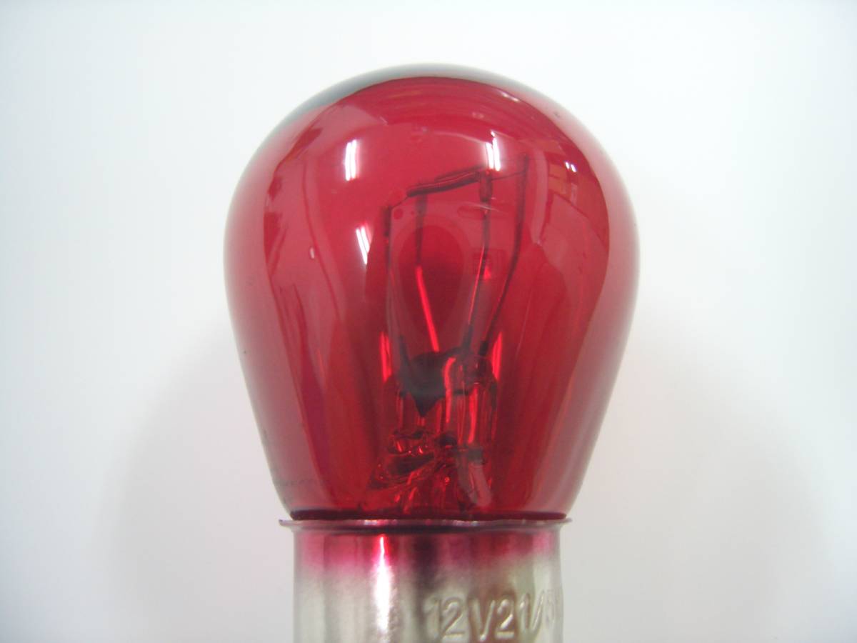 12V21W/5W◆W球◆レッドバルブ◆ハロゲンバルブ◆S25◆BAY15ｄ◆ピン違い◆口金球◆テール◆赤◆ランプ_3
