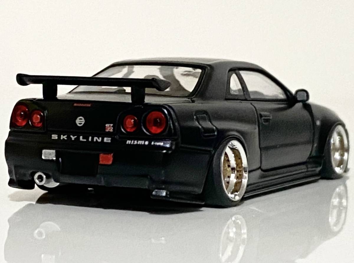 Kyosho 1/64 Nissan Skyline R34 GT-R Z-tune Matte Black Customized