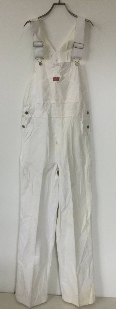 K932) Dickies ディッキーズ オーバーオール ワーク アウトドア 白