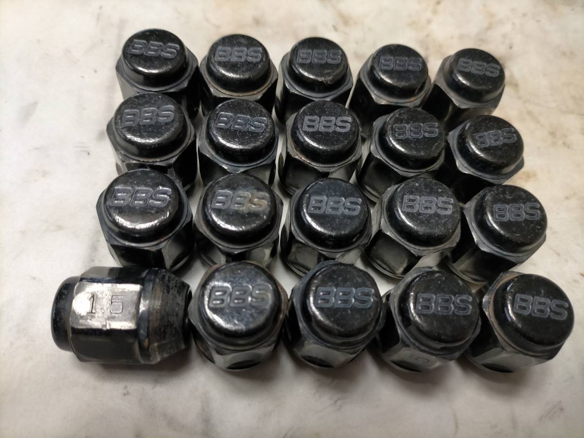 BBS 純正 ホイール ナット ブラック M12 P1.5 21HEX 20個 ビービーエス 