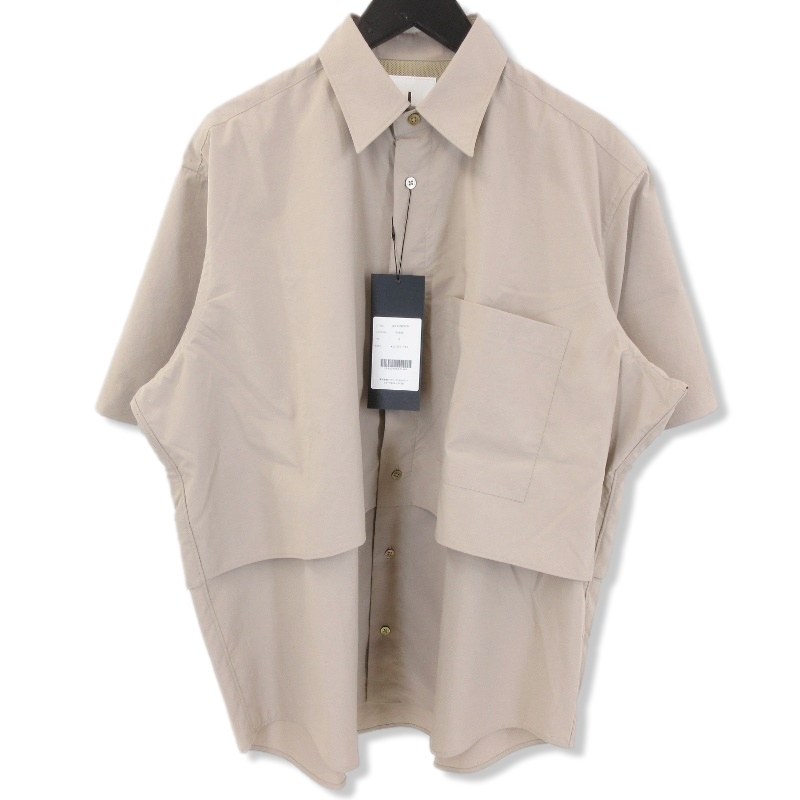 未使用 I 1LDK アイ TECK S/S SHIRT 201-20305 半袖シャツ ナイロン メッシュ ベージュ 3 タグ付き 43002812