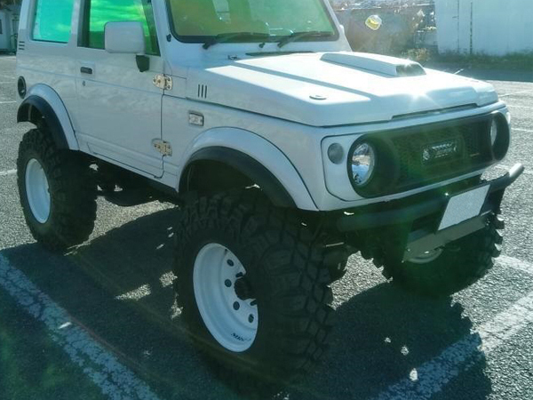 【モニター募集】てっちんホイール ジムニー 三菱ジープ ダッジ 深リム 16インチ 8J-20 5H 5穴 PCD139.7 CB110 オフセット-20 白 4本 ○1