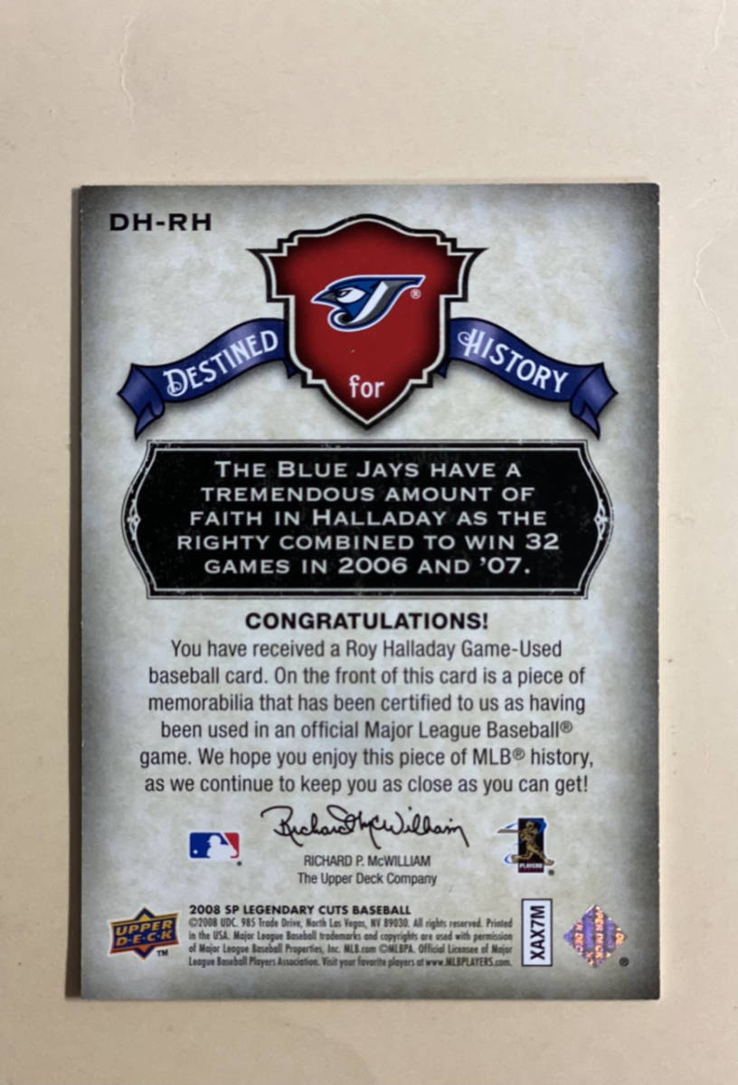 MLBカード ロイ・ハラデイ 殿堂入り ブルージェイズ 投手 Roy Halladay 