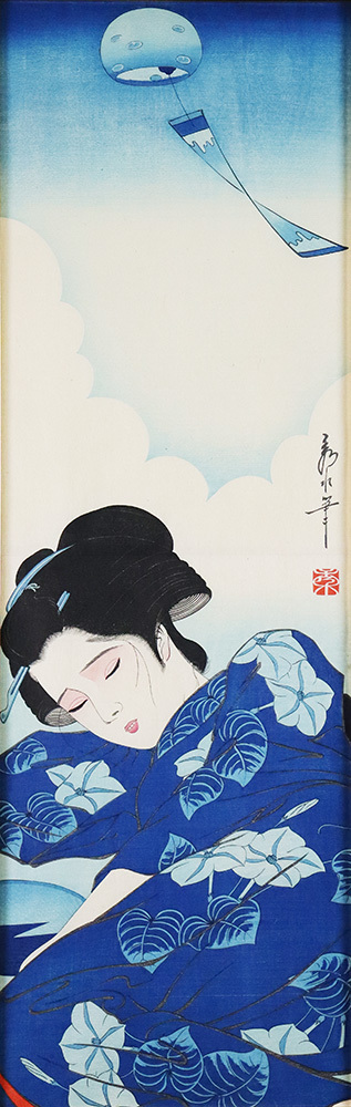 ○平成の浮世絵師○瀧秀水○夕顔之夢○8月○娘十二ヶ月揃○美濃手漉
