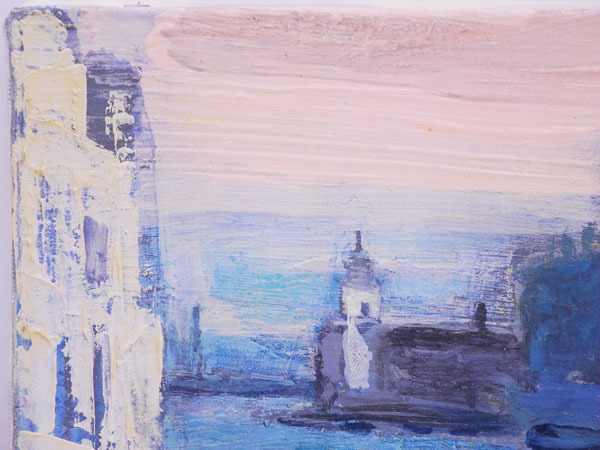 ♯ 肉筆 松田環 ヴェネツィア・グランカナルの夜明け 油彩 風景画 SM号