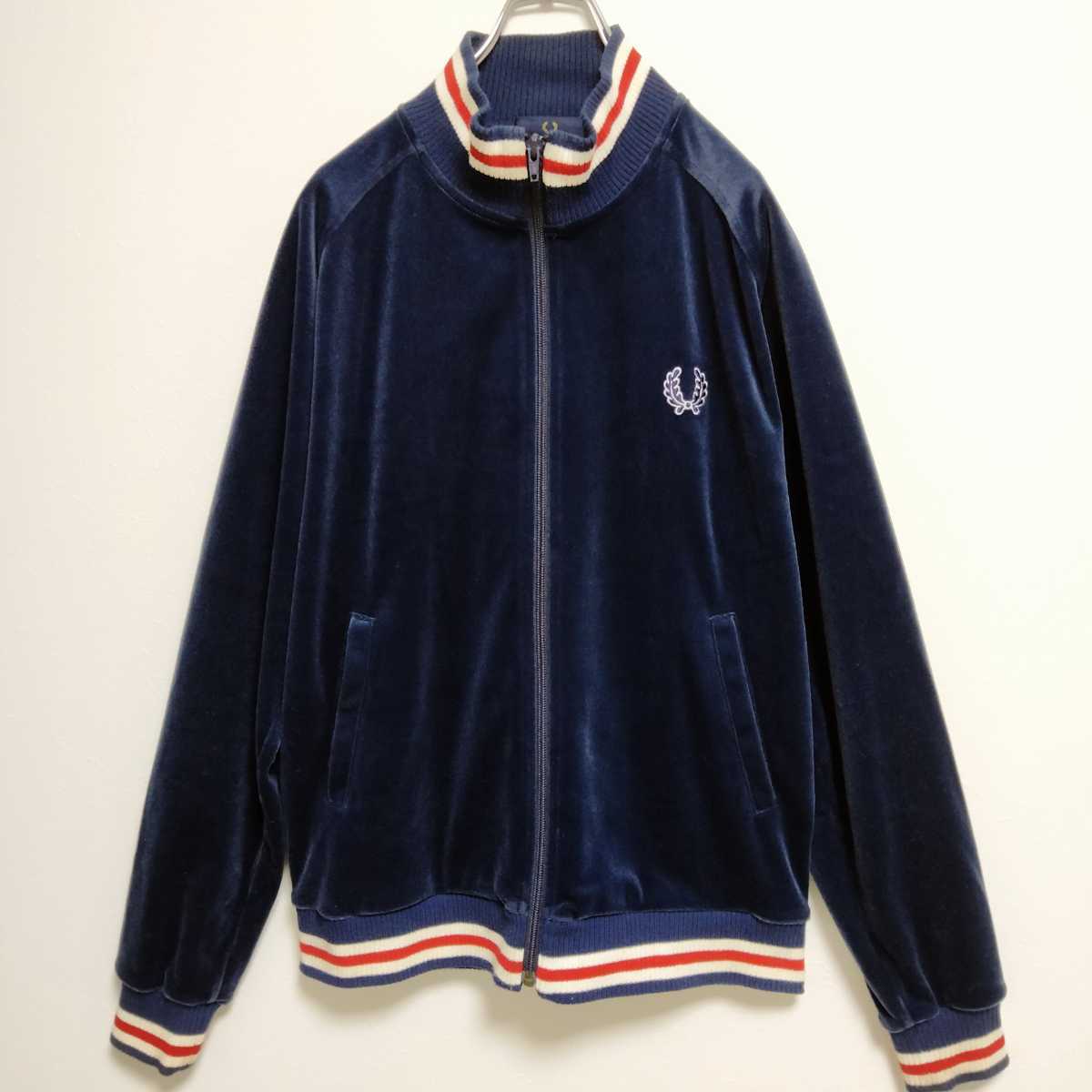 FRED PERRY フレッドペリー トラックジャケット ベロア ネイビー 紺