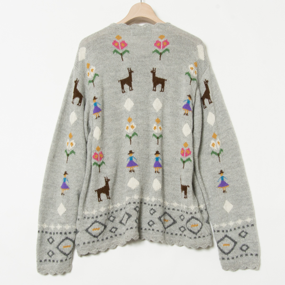 1円スタート】ALPACA HOUSE アルパカハウス ニットカーディガン 羽織り