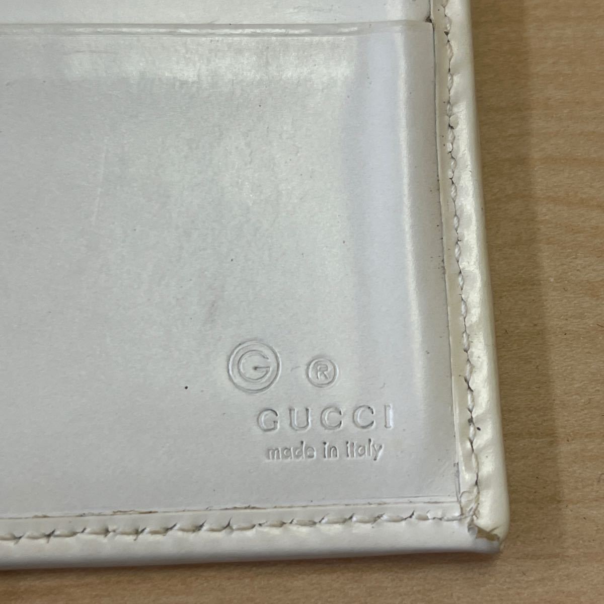 T0219】GUCCI グッチ GGキャンバス ホワイト ブラウン 長財布 