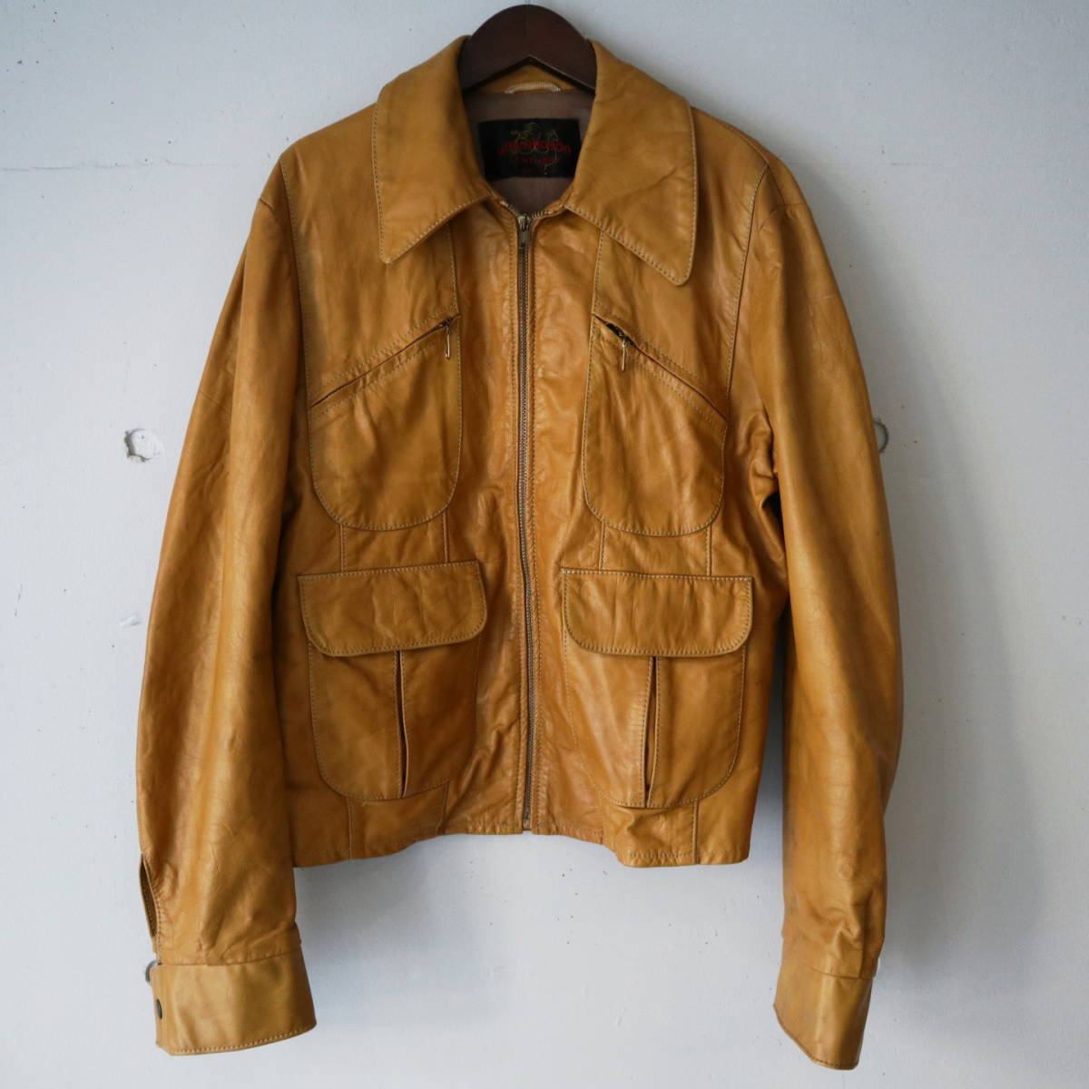 70&rsquo;s Wellington Leather ウェリントンレザー ジャケット ライダース ヴィンテージ USA製 クラフト イーストウエスト ノースビーチ 80s(Mサイズ)｜売買されたオークション情報、yahooの商品情報を Mサイズ