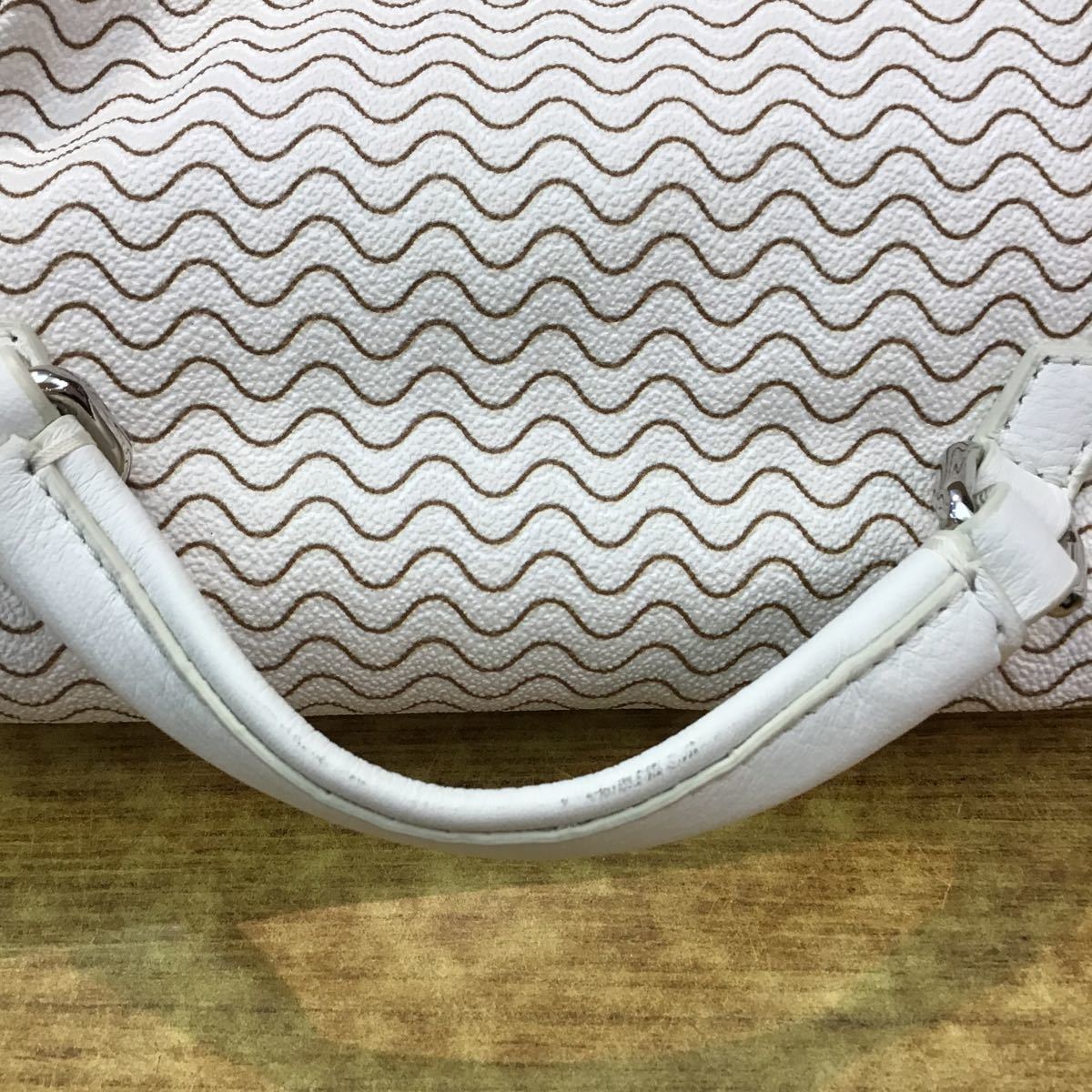 ZANELLATO】美品☆ザネラート ミニ ハンドバッグ 波柄ストライプ 