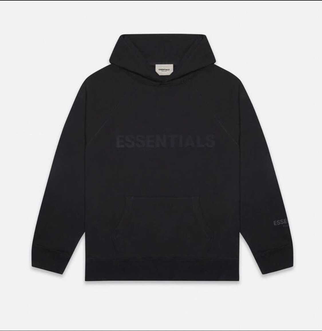 エッセンシャルズESSENTIALS□フロントラバーロゴフーディパーカー FOG
