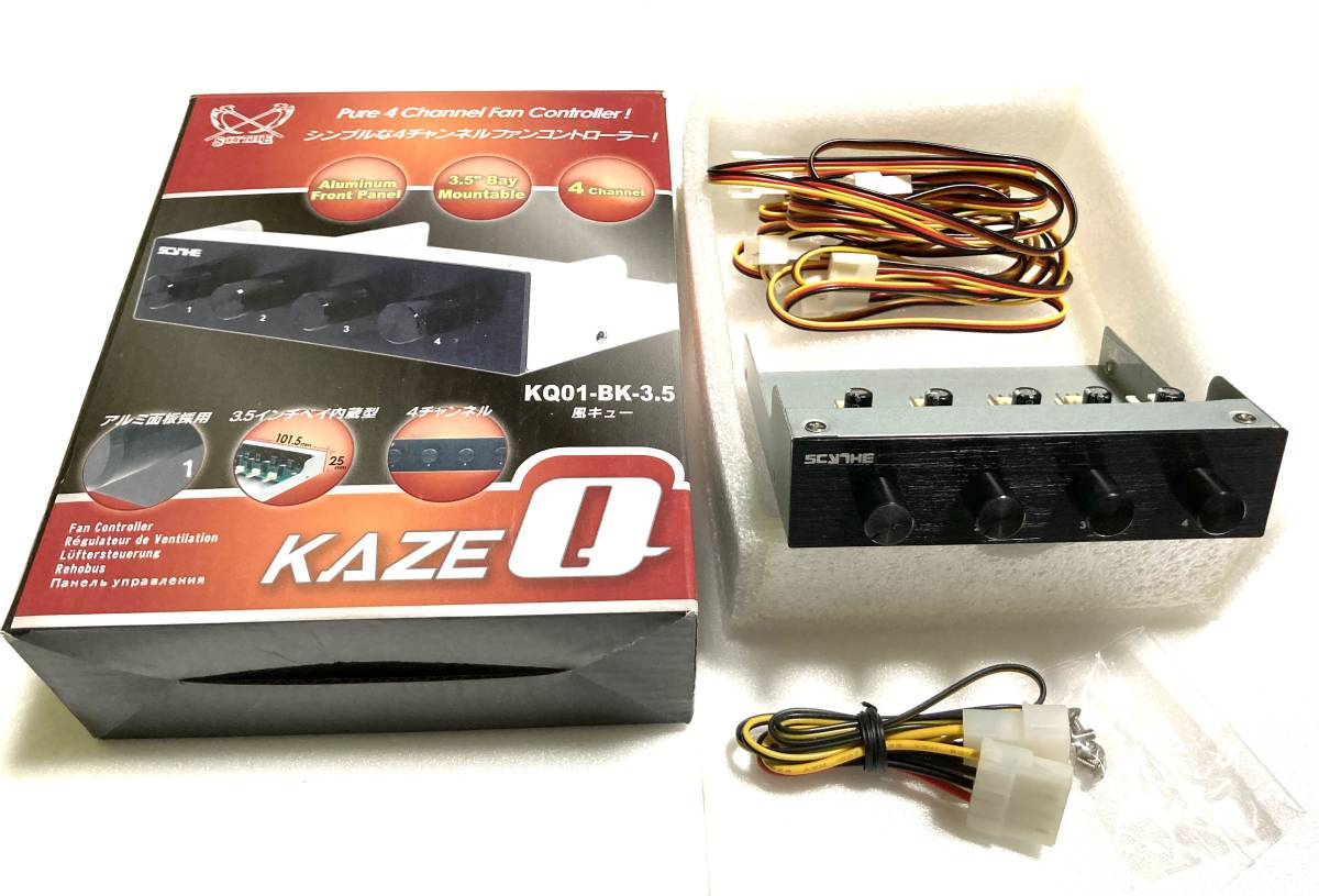 Scythe Kaze Q Schwarz 4 Kanal 3.5 SCYTHE/サイズ 風 KAZE Q ファンコントローラー KQ01-BK-3.5 管理⑧(冷却装置)｜売買されたオークション情報