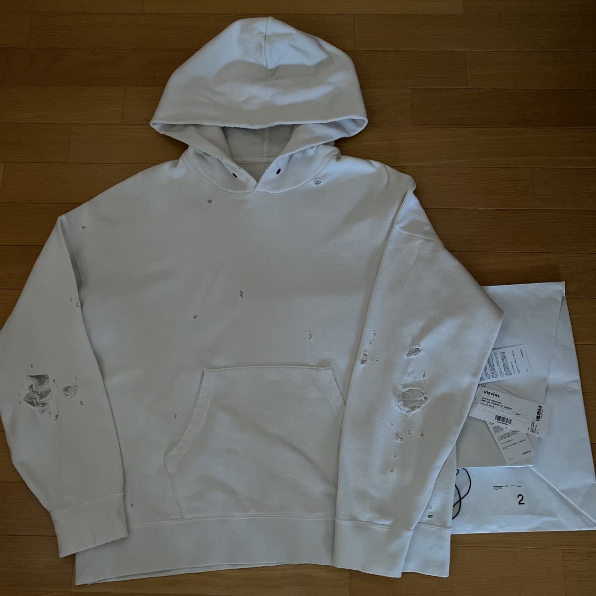 定価58,300円 SS21 visvim AMPLUS HOODIE P.O. CRASH OFF WHITE size2 