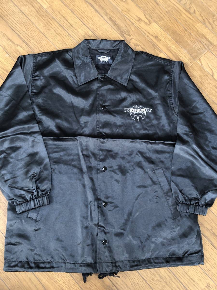 90s　ZORLAC ゾーラック　刺繍　コーチジャケット　サテン　スケーター ◎デッドストック【ZORLAC】jacket size:L ゾーラック サテン
