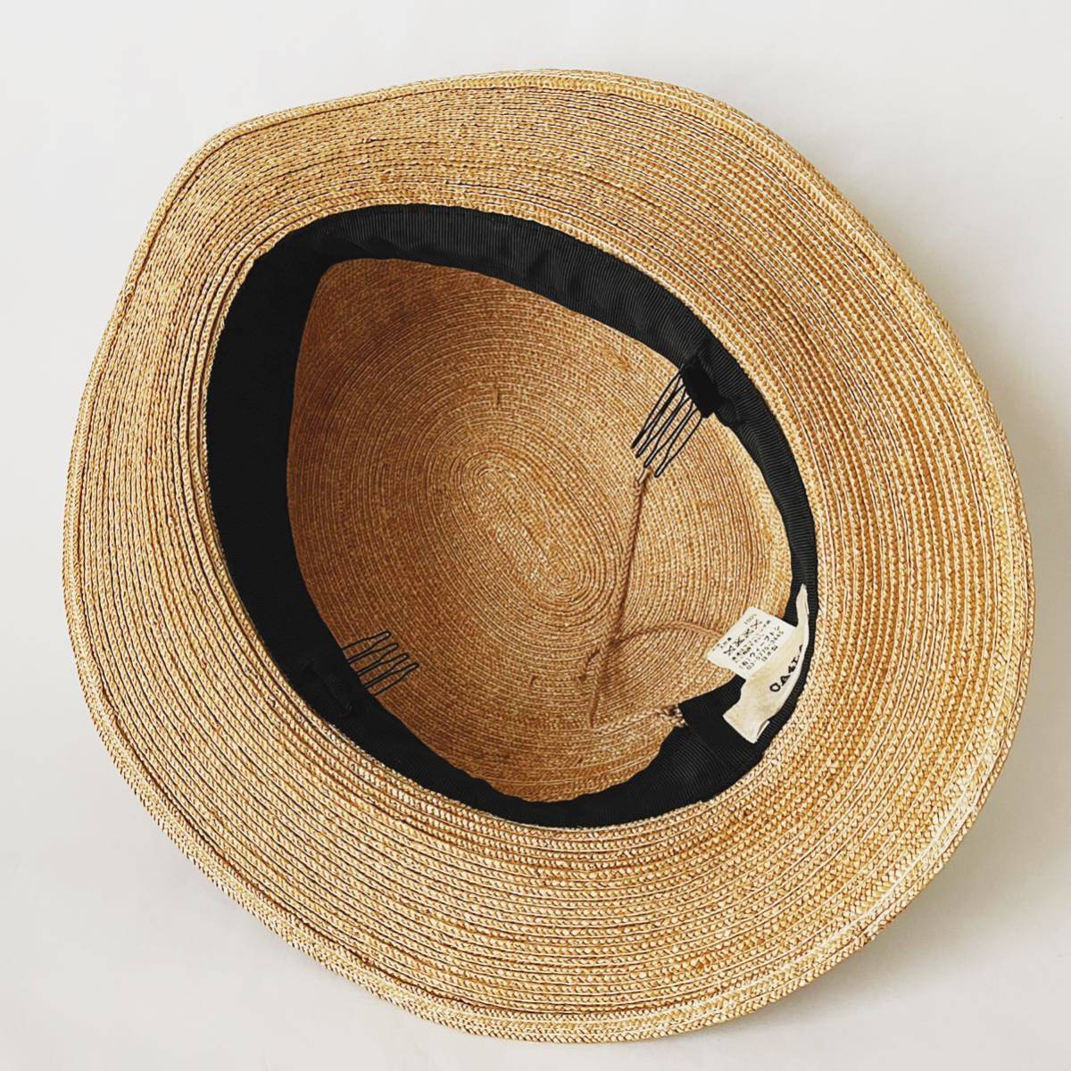 新品　ブランド　カシラ　麦わら　麦わら帽子 ⭐️良品⭐️CA4LA⭐️カシラ⭐️麦わら帽子⭐️日本製⭐️バラ色の