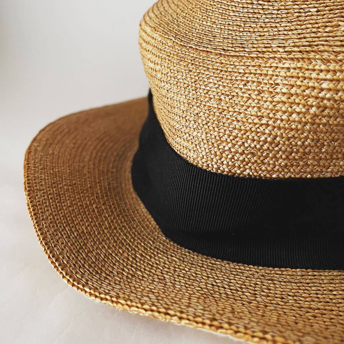 現品限りCA4LA カシラ 麦わら帽子 カンカン帽 春夏 レディース