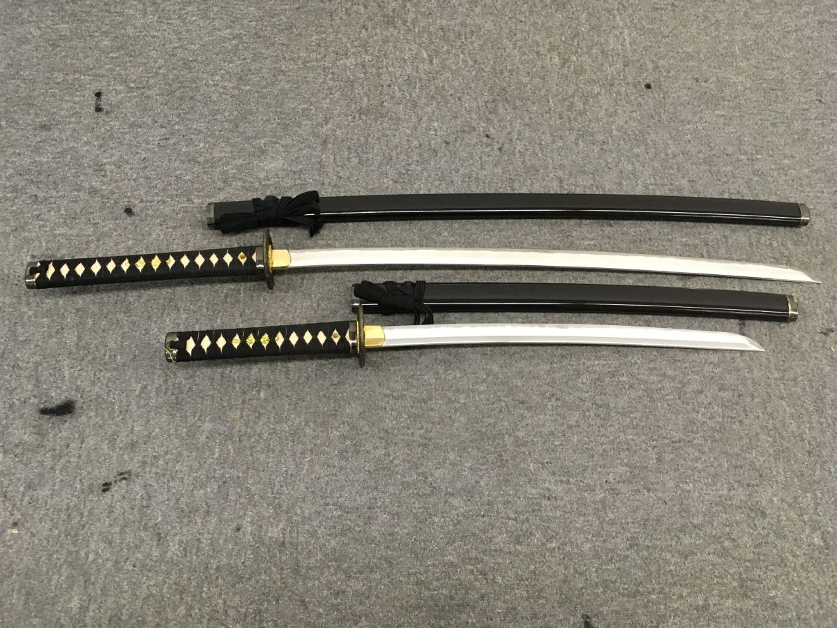 E247-I35-677 模造刀 2点セット 日本刀 全長約98.5cm 約72cm 刃渡り約 