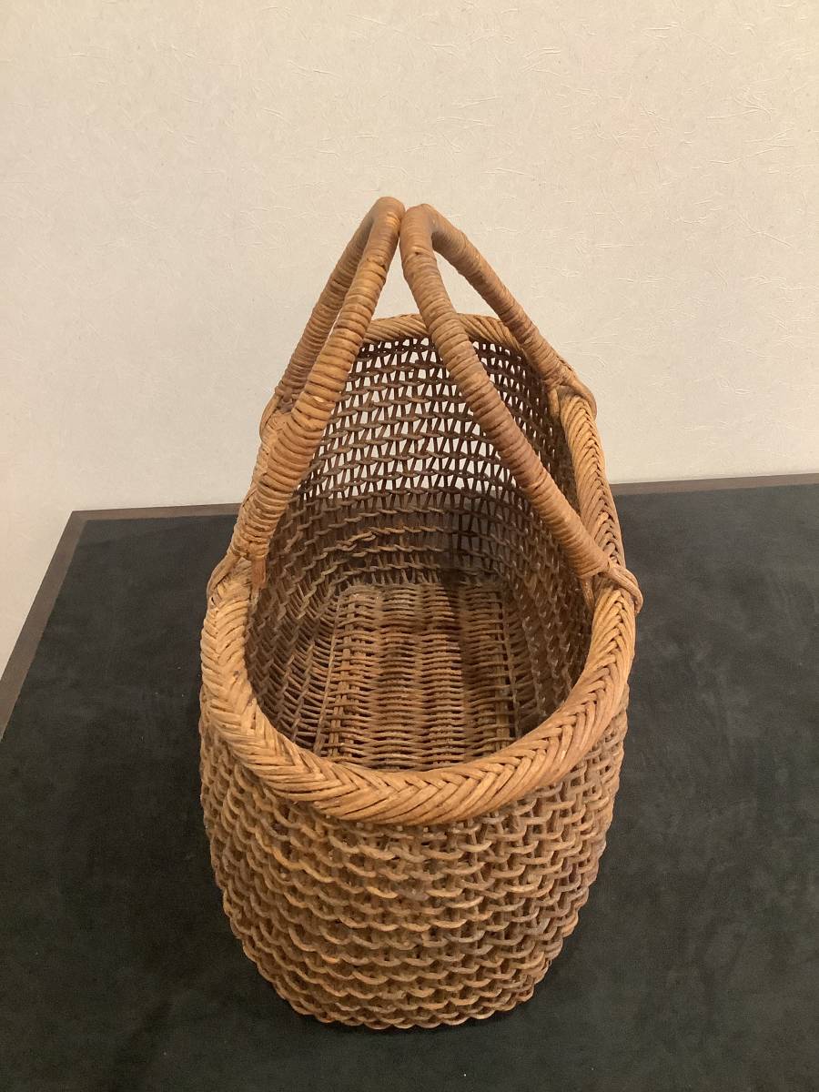 No.586） 【おまとめ 2点】 国産 あけび 籠 かご 手提げかごバッグ 民