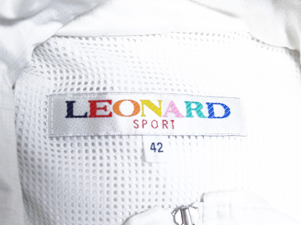 LEONARD レオナール スポーツ 裏メッシュ ロゴ 総柄 フード付 薄手
