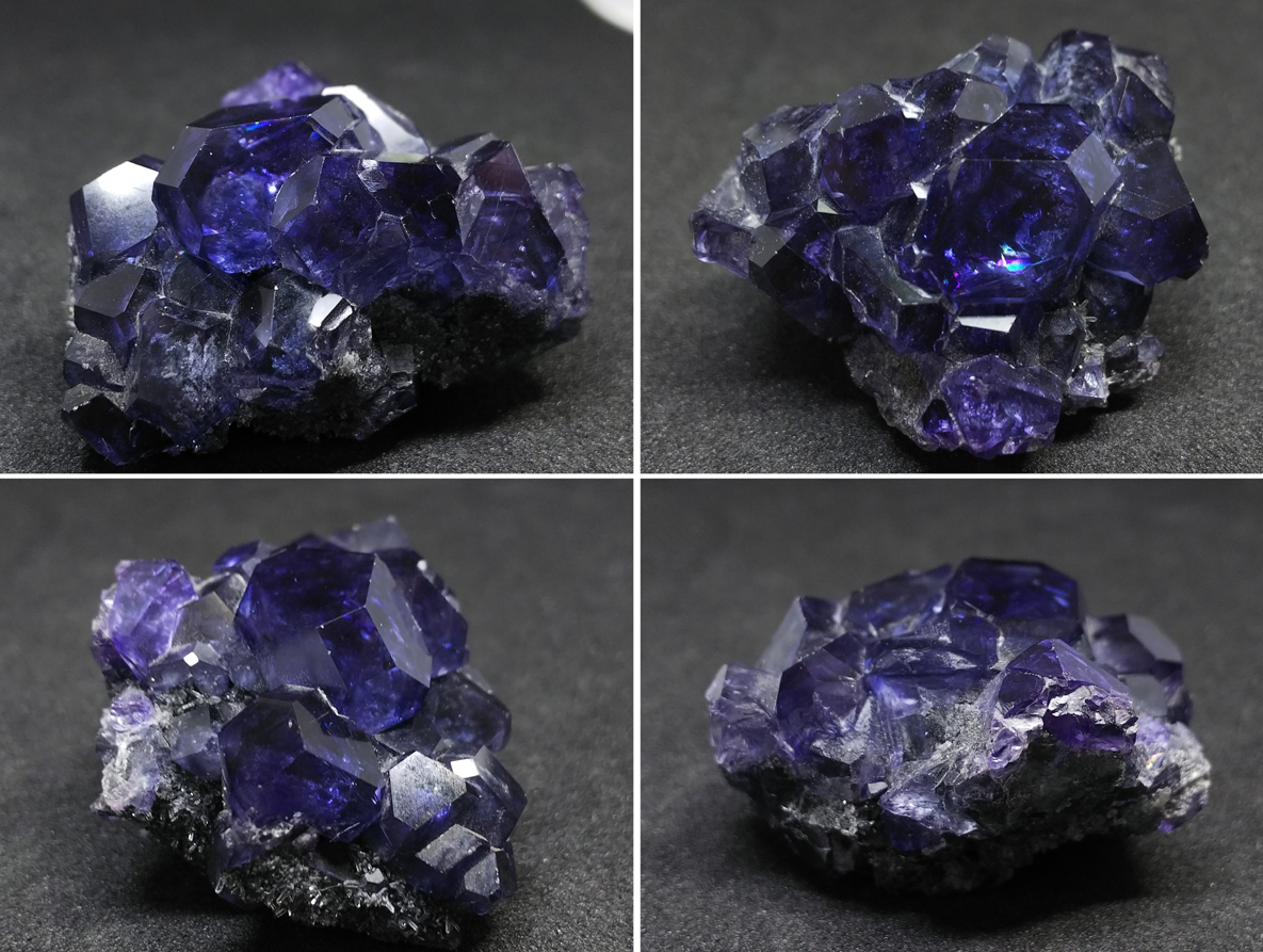 タンザナイトカラー フローライト 蛍石 結晶 原石 約169ct 中国・福建