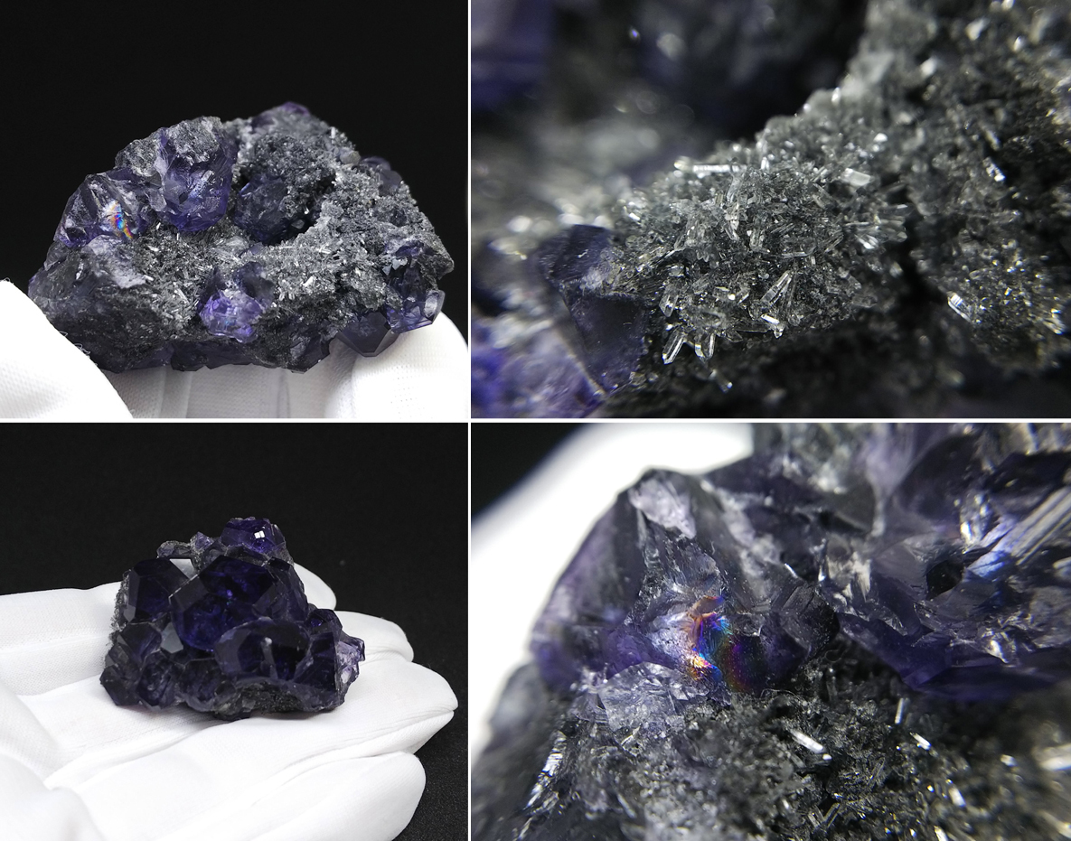 タンザナイトカラー フローライト 蛍石 結晶 原石 約169ct 中国・福建